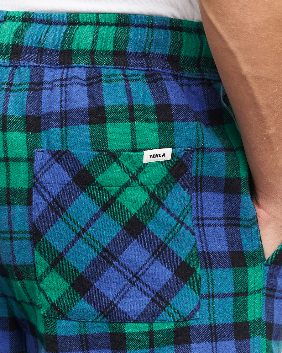 Homme | Peignoirs Et Pyjamas | Tekla | Flannel Checked Pyjama Pants Green/Blue