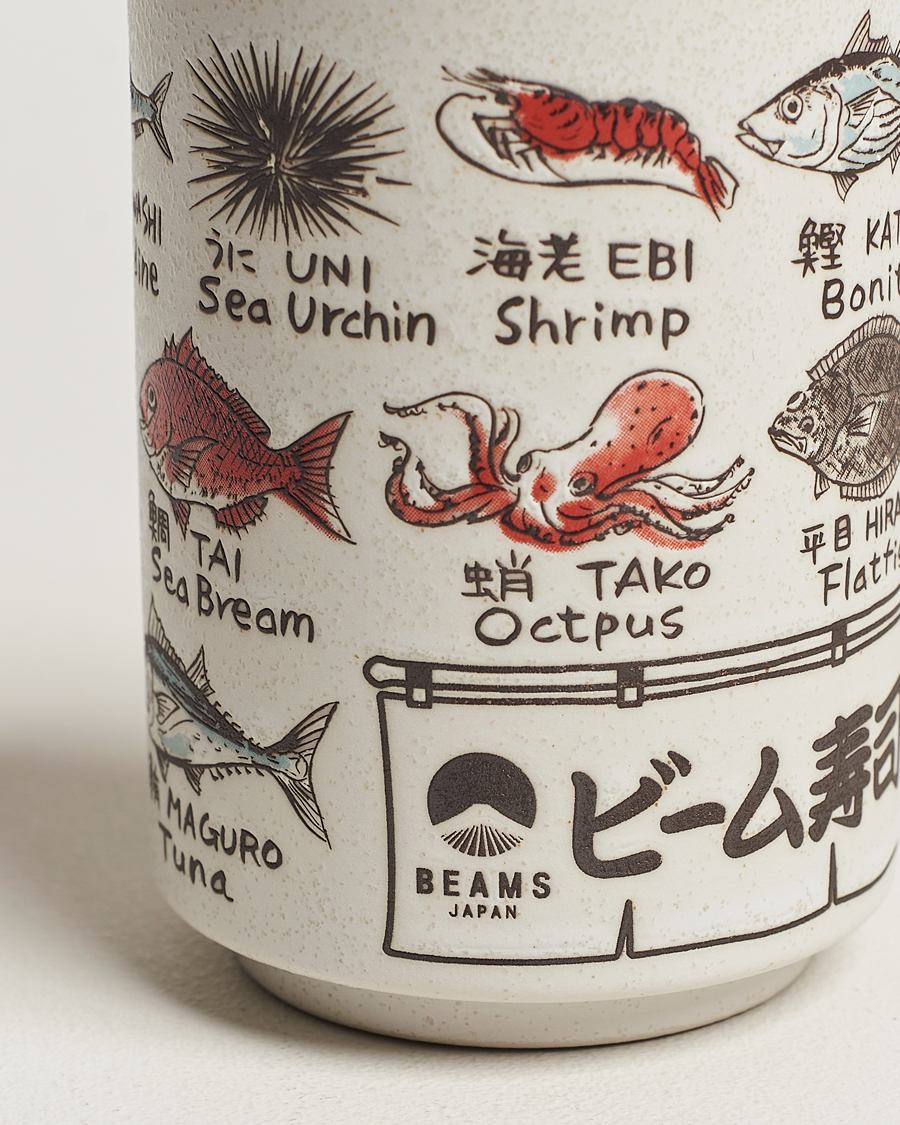 Homme |  | Beams Japan | Ceramic Fish Sushi Cup White