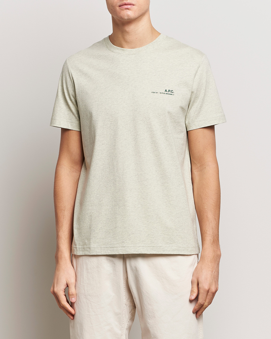 Homme | T-shirts | A.P.C. | Item T-Shirt Vert Pale Chine