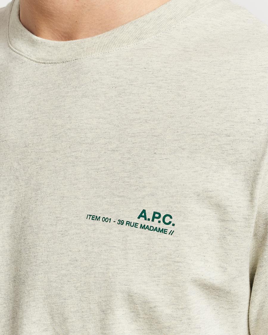 Homme | T-shirts | A.P.C. | Item T-Shirt Vert Pale Chine