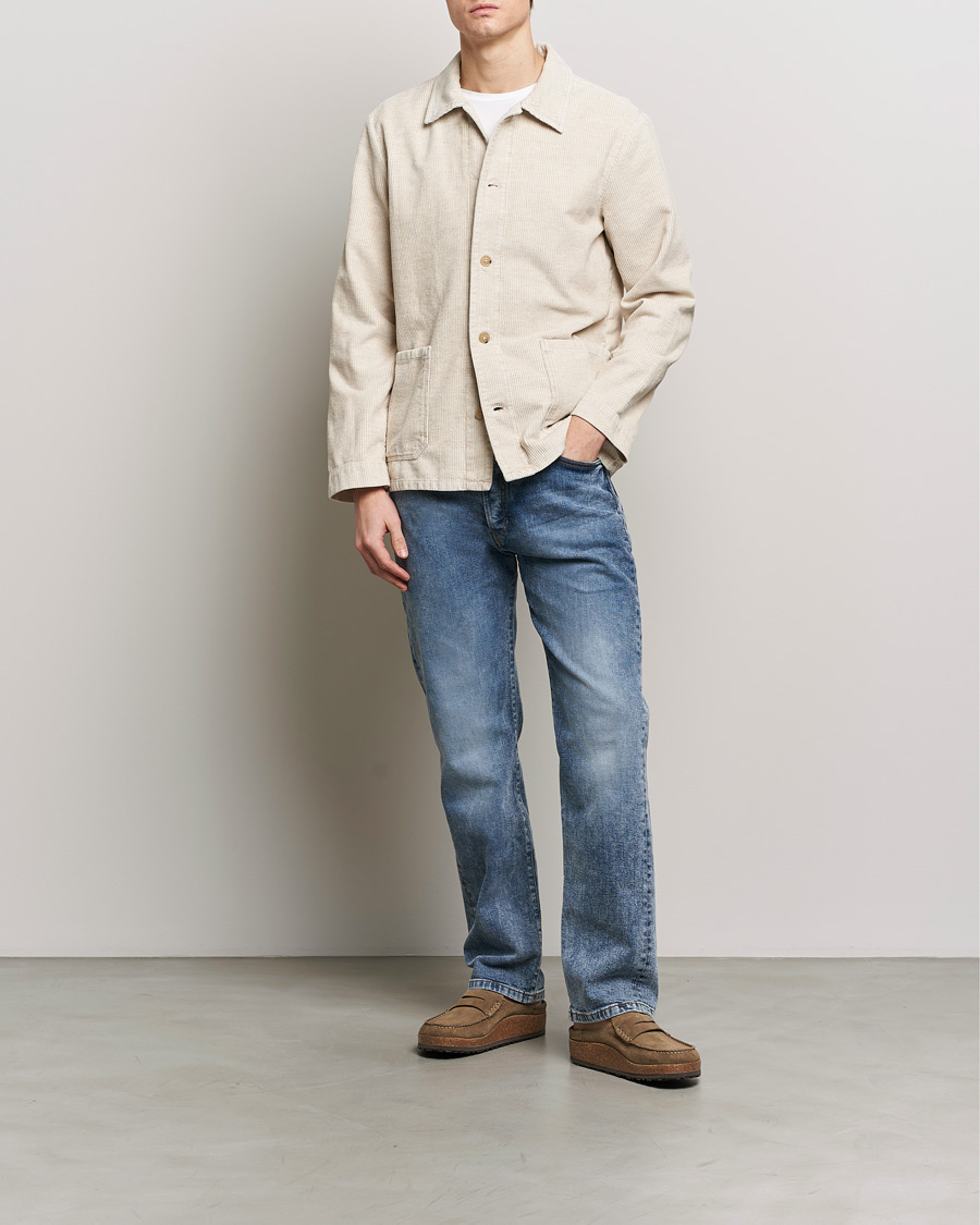 Homme | Manteaux Et Vestes | A.P.C. | Kerlouan Cotton/Linen Corduroy Shirt Jacket Ecru
