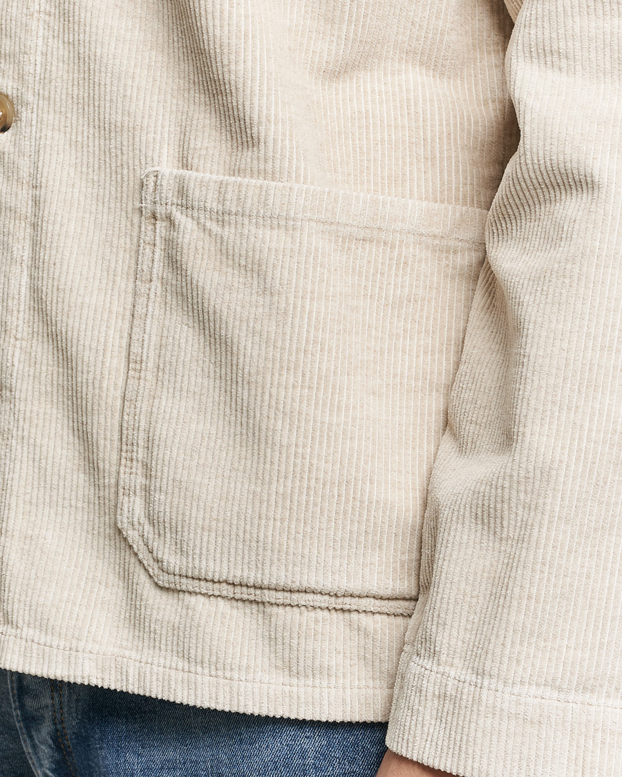 Homme | Manteaux Et Vestes | A.P.C. | Kerlouan Cotton/Linen Corduroy Shirt Jacket Ecru