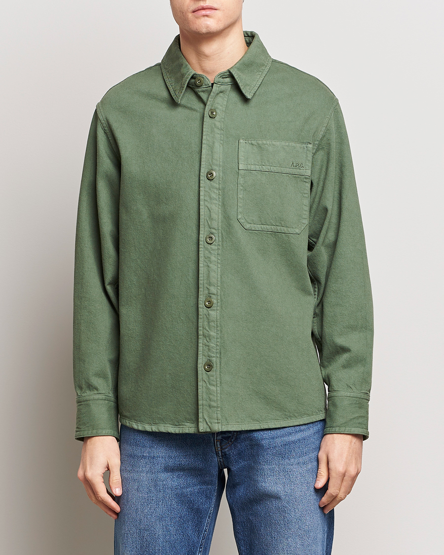 Homme | Chemises | A.P.C. | Basile Denim Overshirt Dark Green