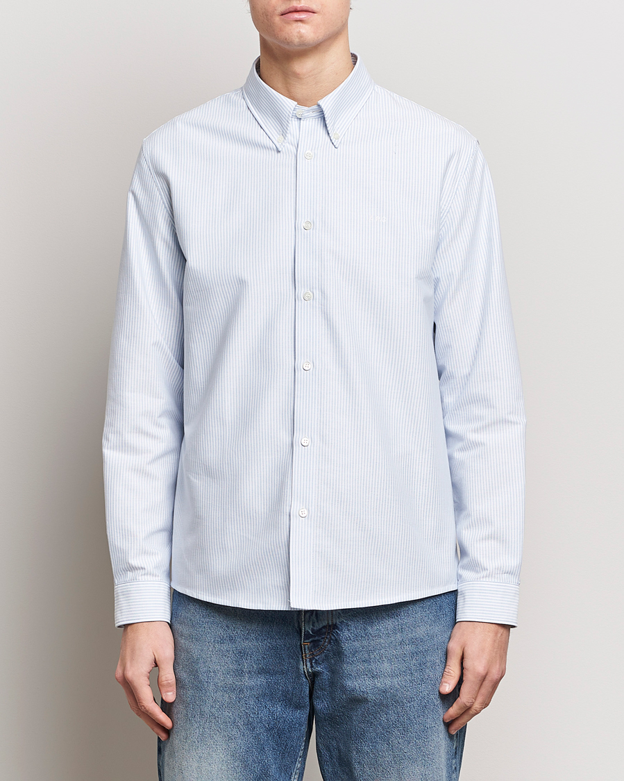 Homme | A.P.C. | A.P.C. | Greg Striped Oxford Shirt Blue/White