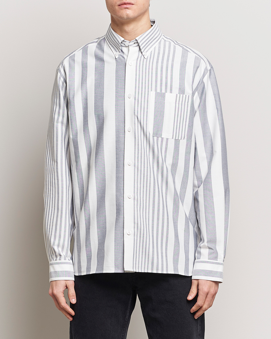 Homme | Chemises Oxford | A.P.C. | Mateo Striped Oxford Shirt Marine/White