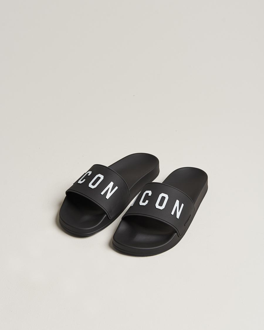 Homme | Dsquared2 Be Icon Slides Black | Dsquared2 | Be Icon Slides Black