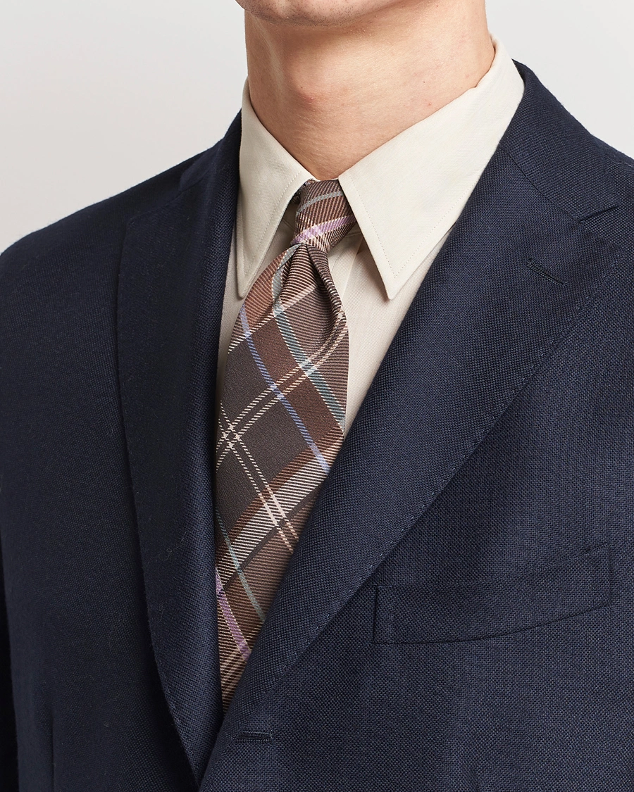 Homme | Cravates | Ralph Lauren Purple Label | Tartan Tie Brown Multi