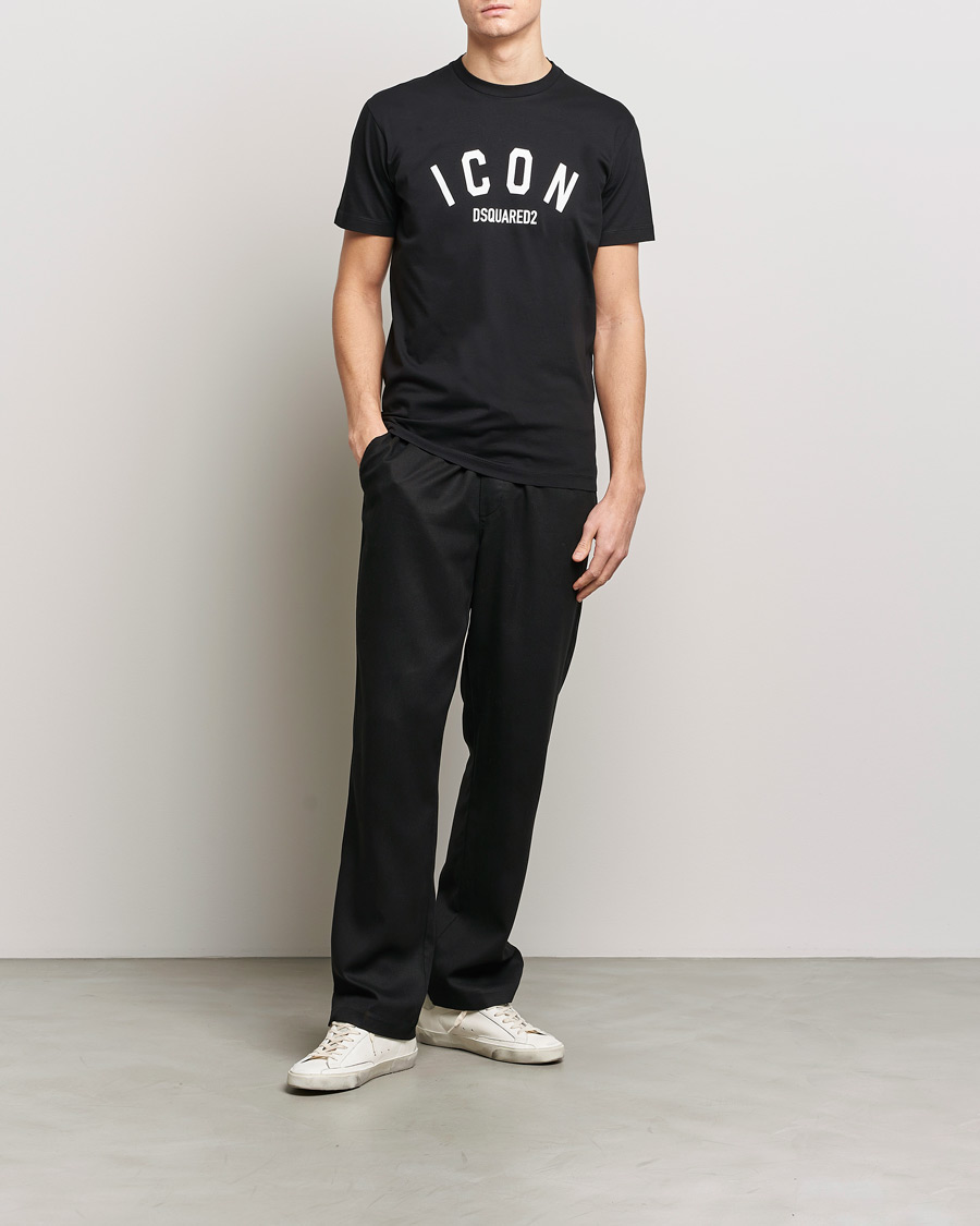 Homme | T-shirts | Dsquared2 | Cool Fit Be Icon Crew Neck T-Shirt Black