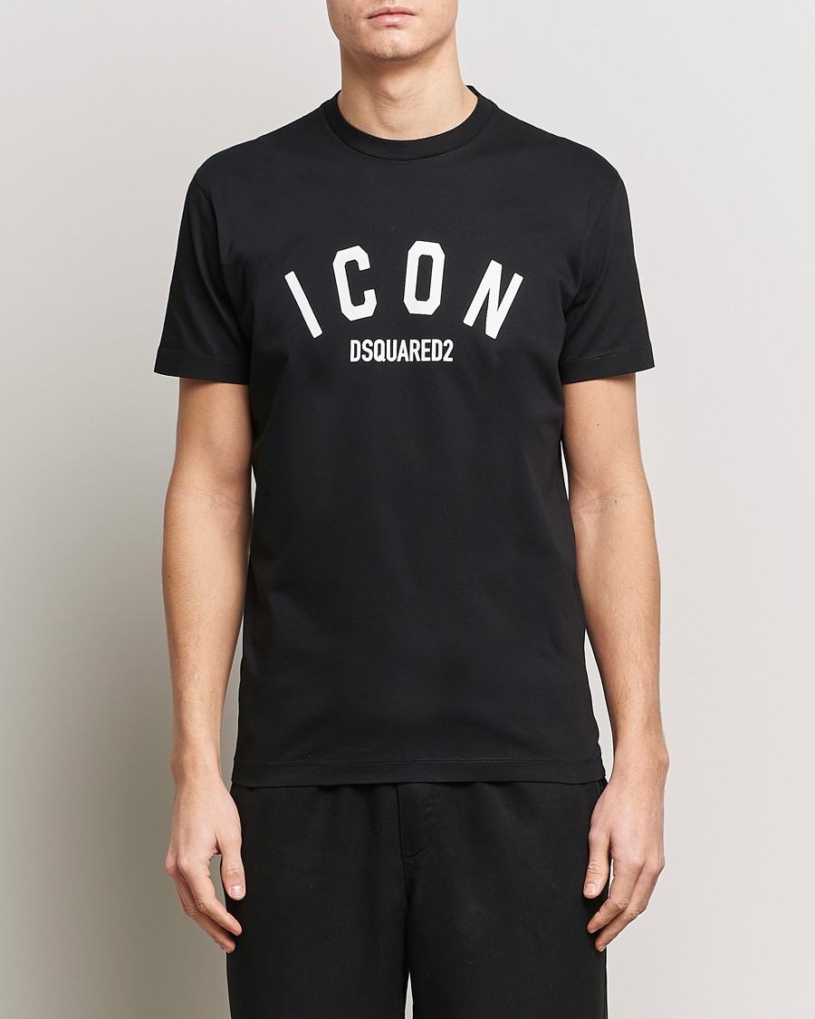 Homme | T-Shirts Noirs | Dsquared2 | Cool Fit Be Icon Crew Neck T-Shirt Black