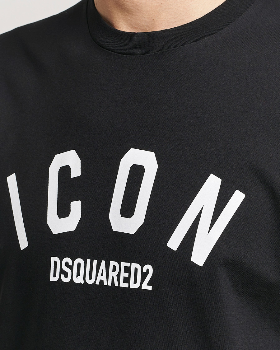 Homme | T-shirts | Dsquared2 | Cool Fit Be Icon Crew Neck T-Shirt Black