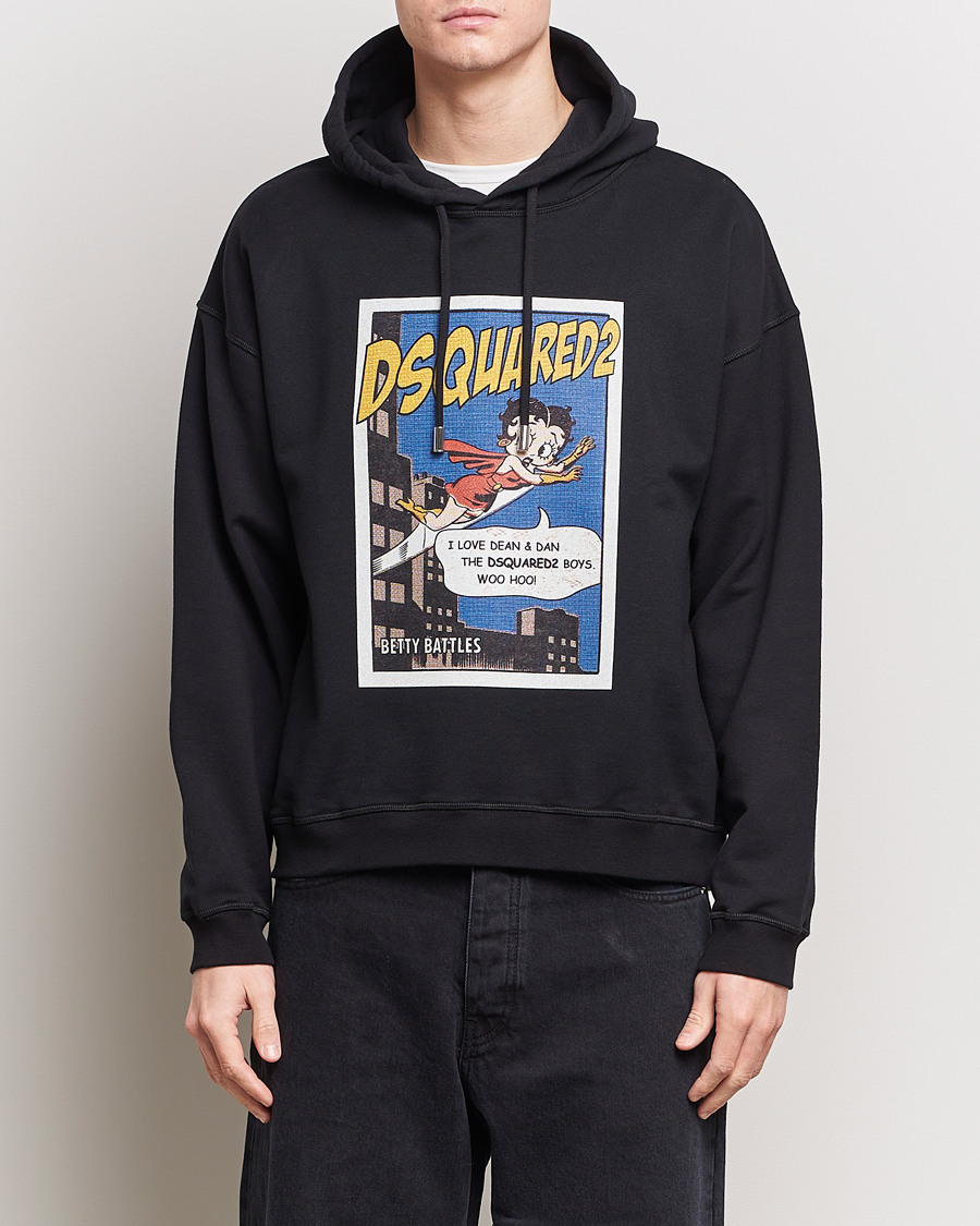 Homme | Dsquared2 | Dsquared2 | Regular Fit Betty Boop Hoodie Black