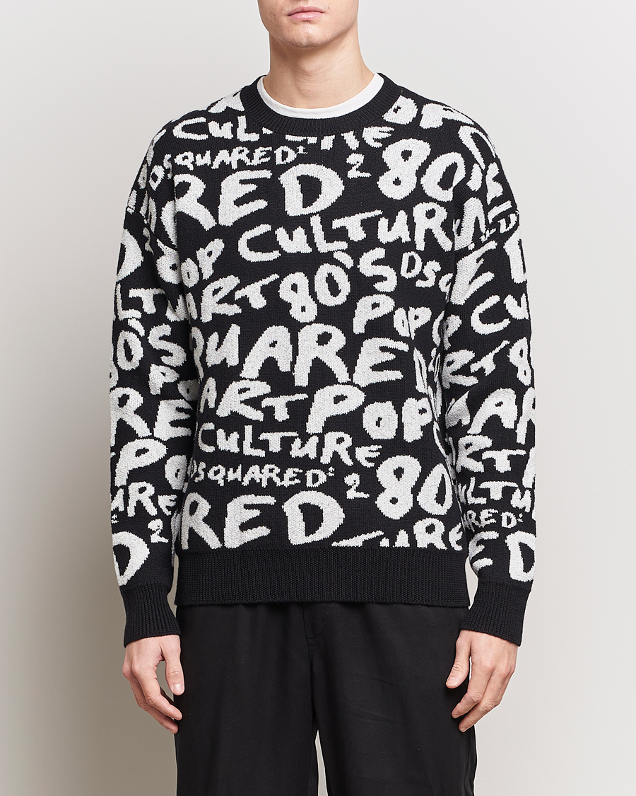 Homme | Vêtements | Dsquared2 | Pop 80's Crew Neck Knitted Sweater Black