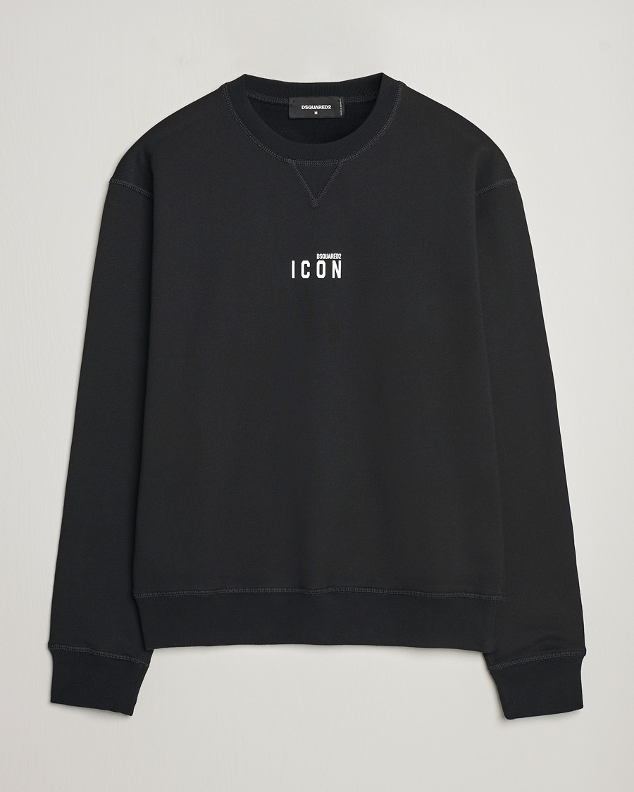 Homme | Pulls Et Tricots | Dsquared2 | Icon Small Logo Crew Neck Sweatshirt Black