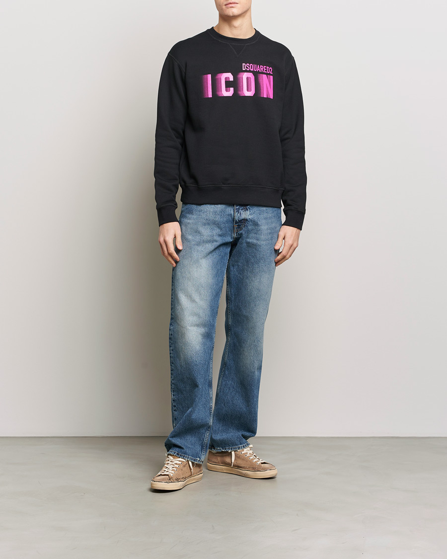 Homme | Pulls Et Tricots | Dsquared2 | Cool Fit Icon Blur Crew Neck Sweatshirt Black