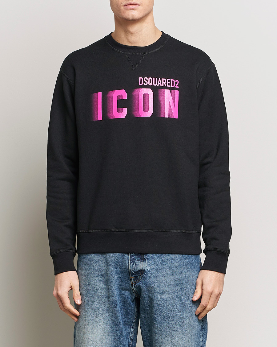 Homme | Pulls Et Tricots | Dsquared2 | Cool Fit Icon Blur Crew Neck Sweatshirt Black