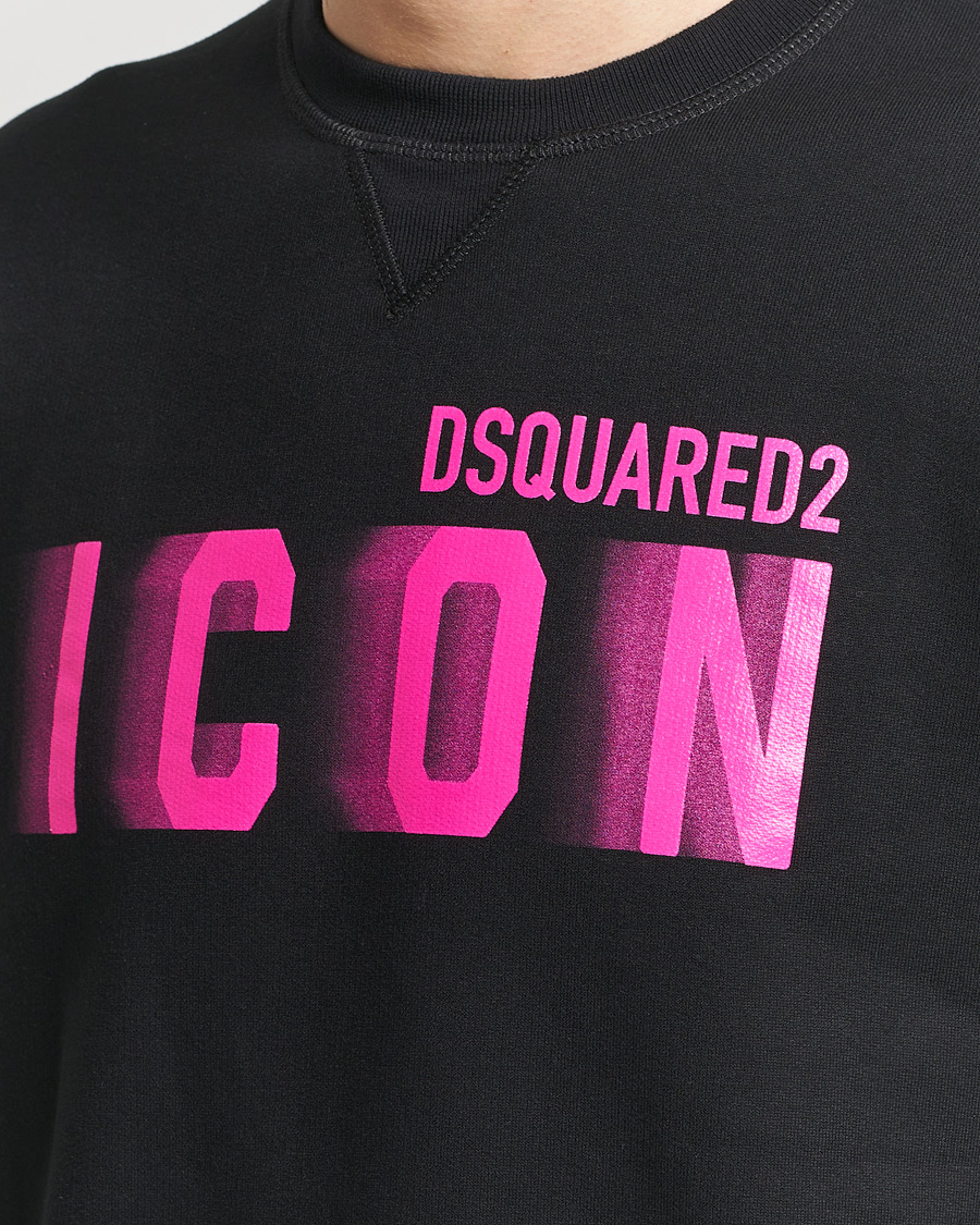 Homme | Pulls Et Tricots | Dsquared2 | Cool Fit Icon Blur Crew Neck Sweatshirt Black