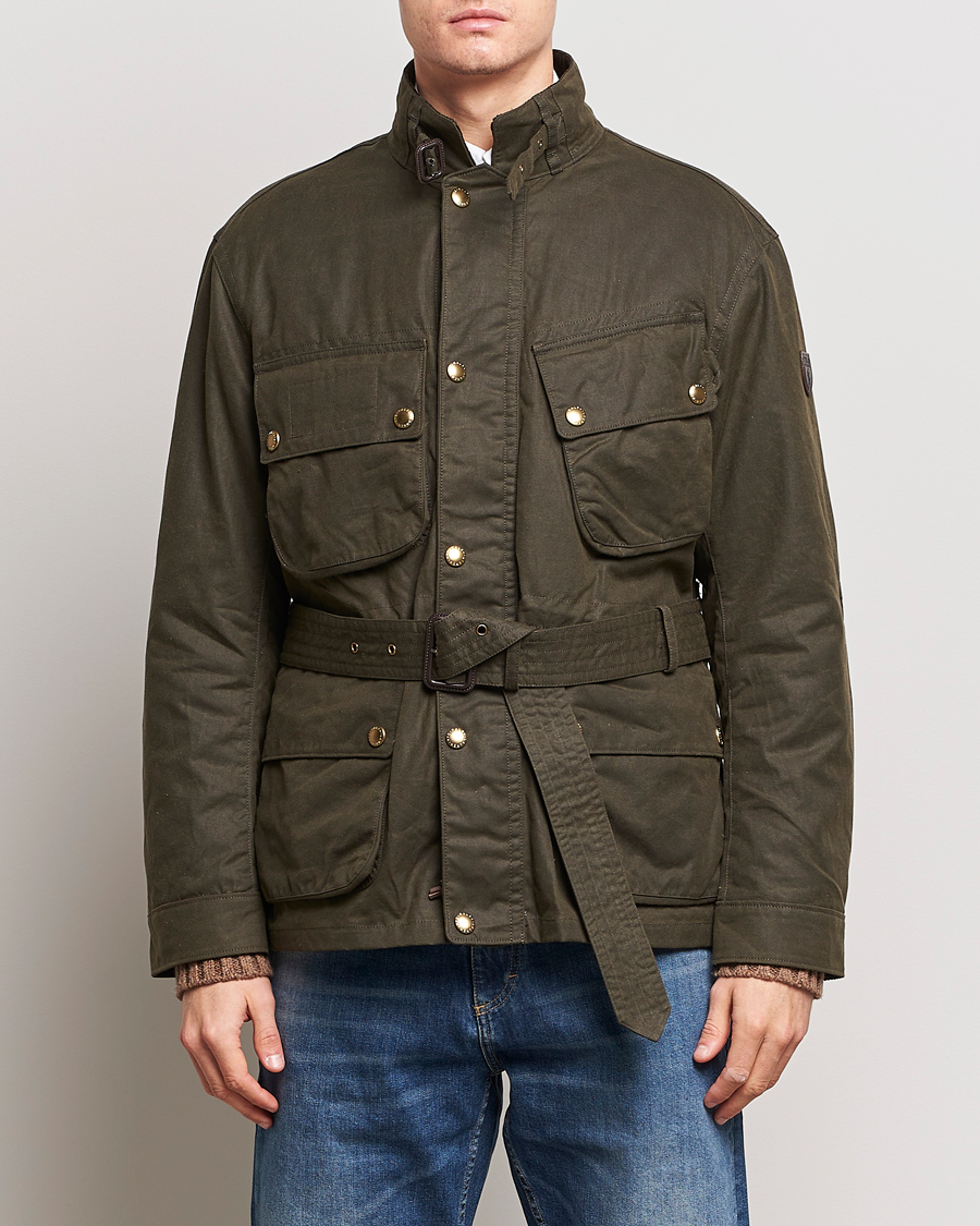 Homme | Vestes de treillis | Polo Ralph Lauren | Waxed Field Jacket Oil Cloth Green