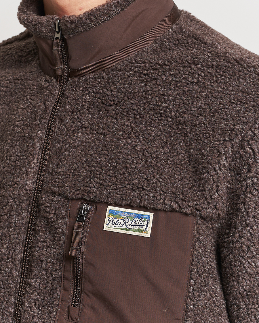 Homme | Manteaux Et Vestes | Polo Ralph Lauren | Hi-Pile Fleece Full-Zip Jacket Dark Beech