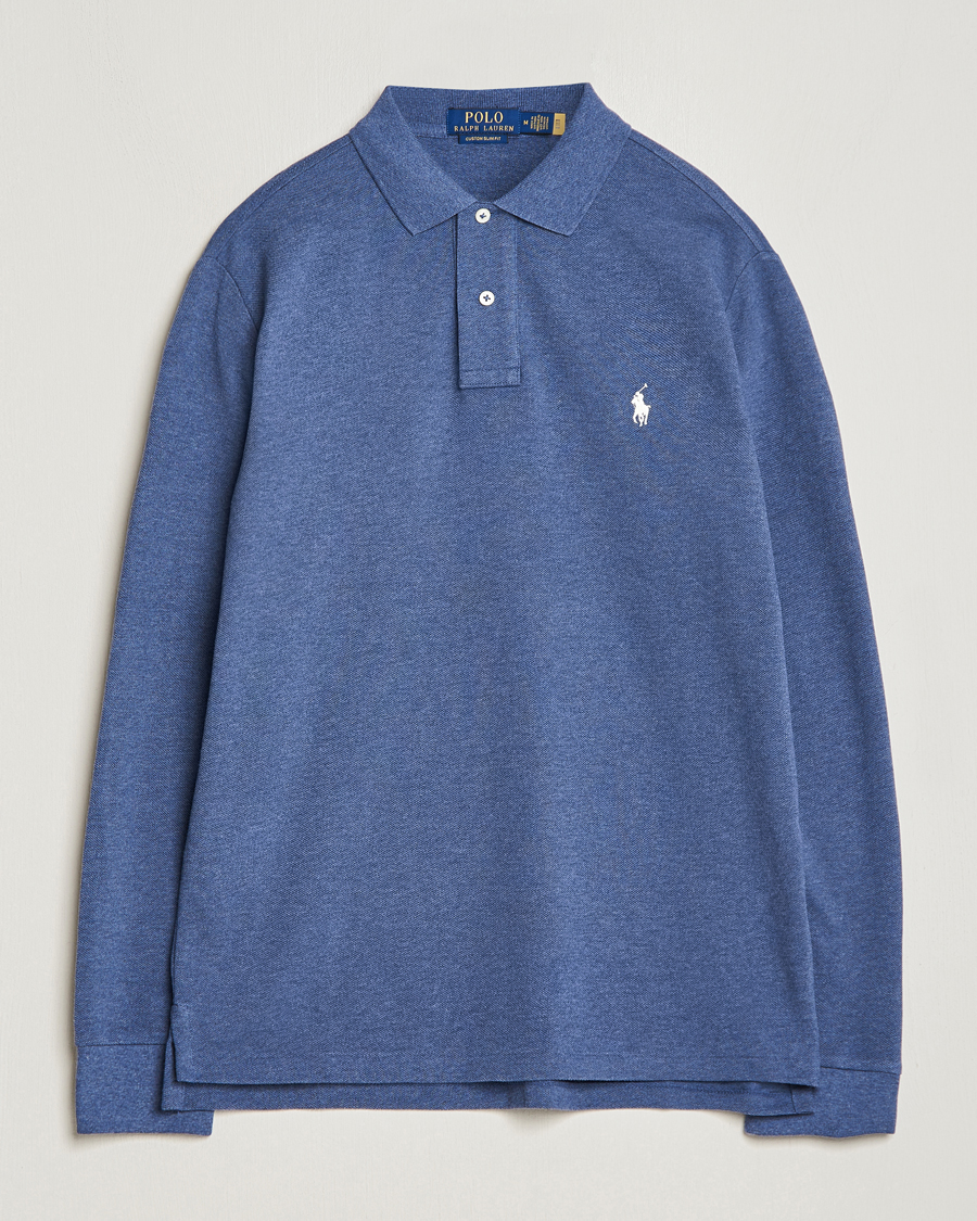 Homme | Pulls Et Tricots | Polo Ralph Lauren | Custom Slim Fit Long Sleeve Polo Navy Heather