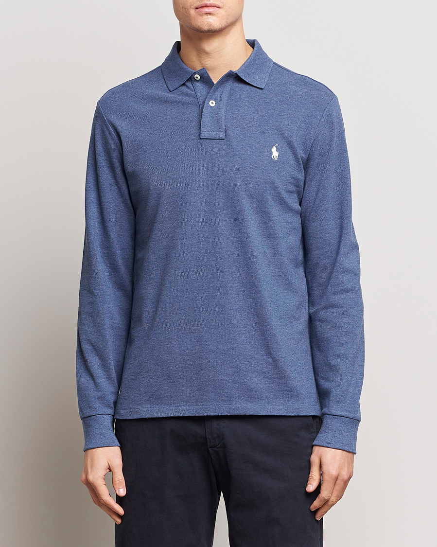 Homme | Soldes | Polo Ralph Lauren | Custom Slim Fit Long Sleeve Polo Navy Heather 