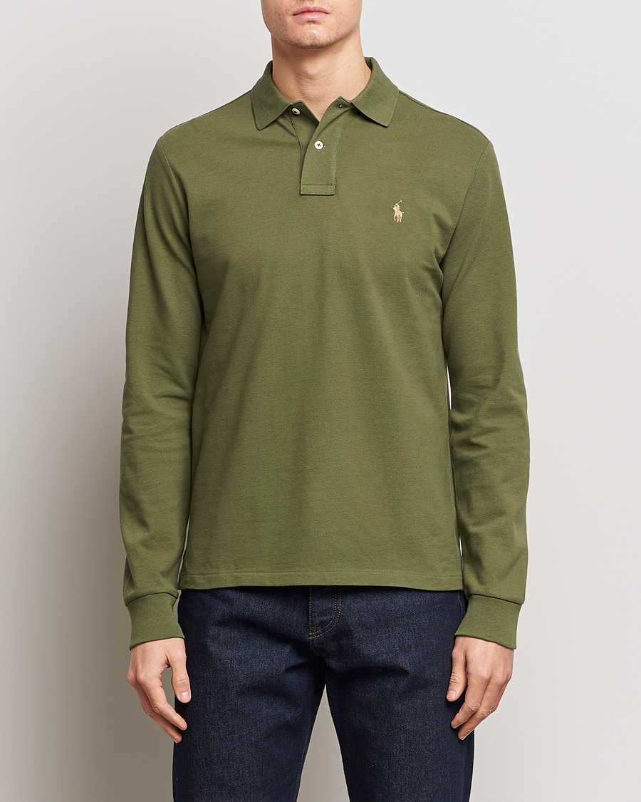 Homme | Pulls Et Tricots | Polo Ralph Lauren | Custom Slim Fit Long Sleeve Polo Dark Sage