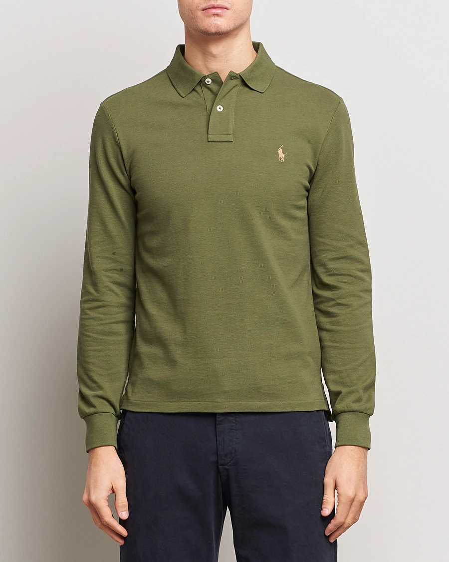 Homme | Sections | Polo Ralph Lauren | Slim Fit Long Sleeve Polo Dark Sage