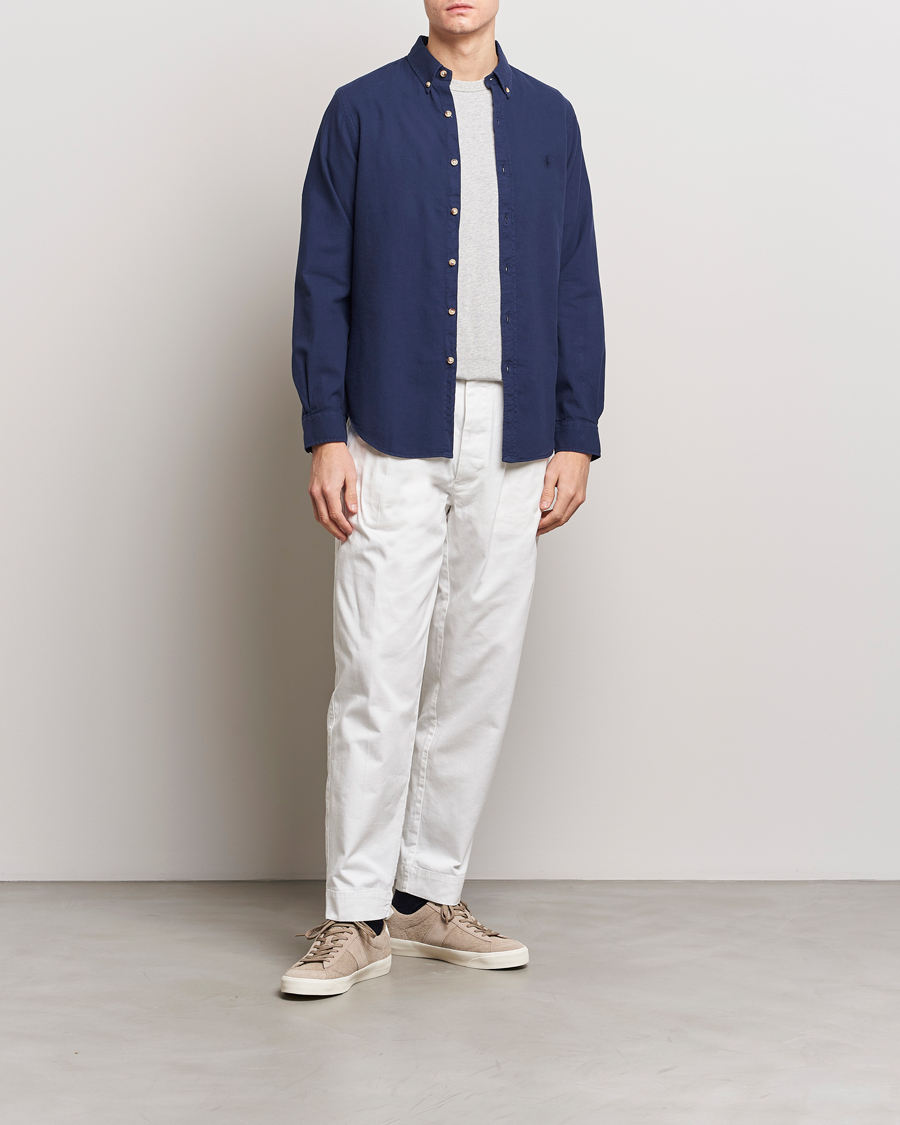 Homme | Chemises | Polo Ralph Lauren | Slim Fit Cotton Textured Shirt Dark Indigo