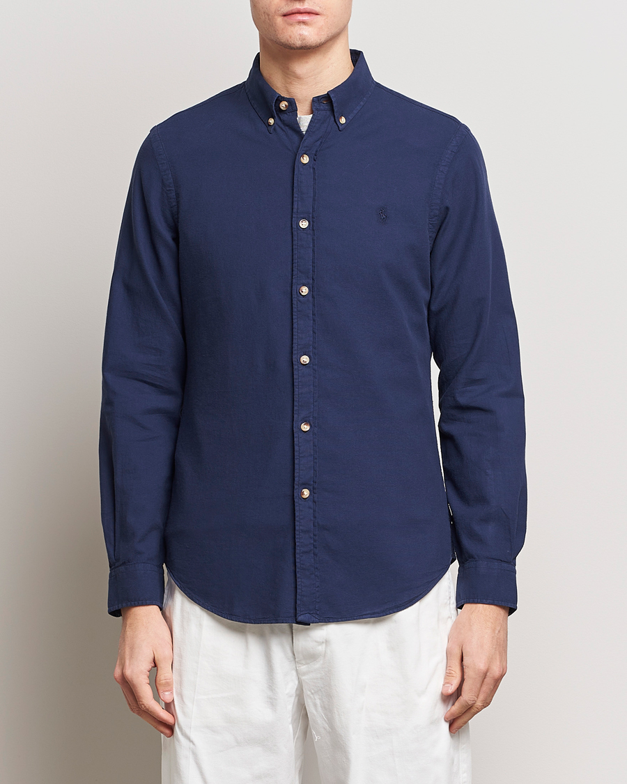 Homme | Chemises | Polo Ralph Lauren | Slim Fit Cotton Textured Shirt Dark Indigo