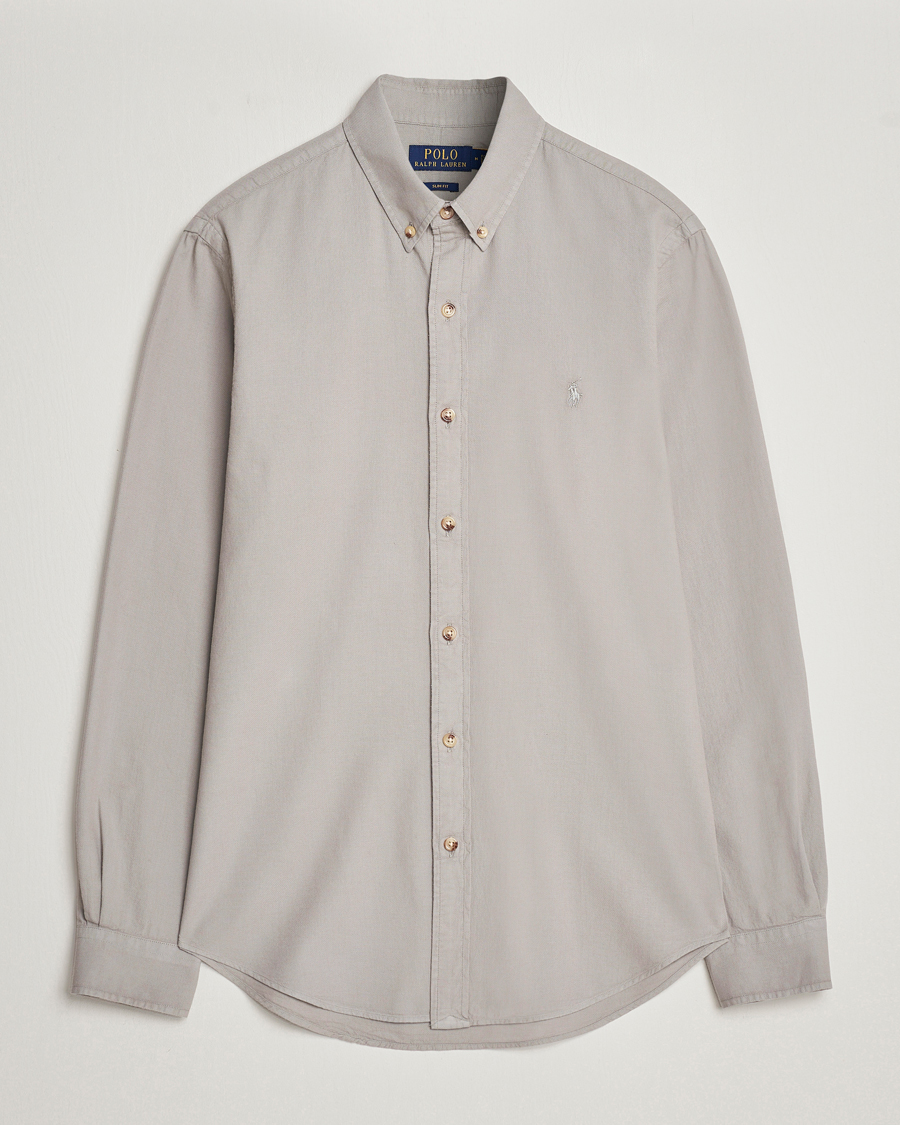 Homme | Chemises | Polo Ralph Lauren | Slim Fit Cotton Textured Shirt Grey Fog