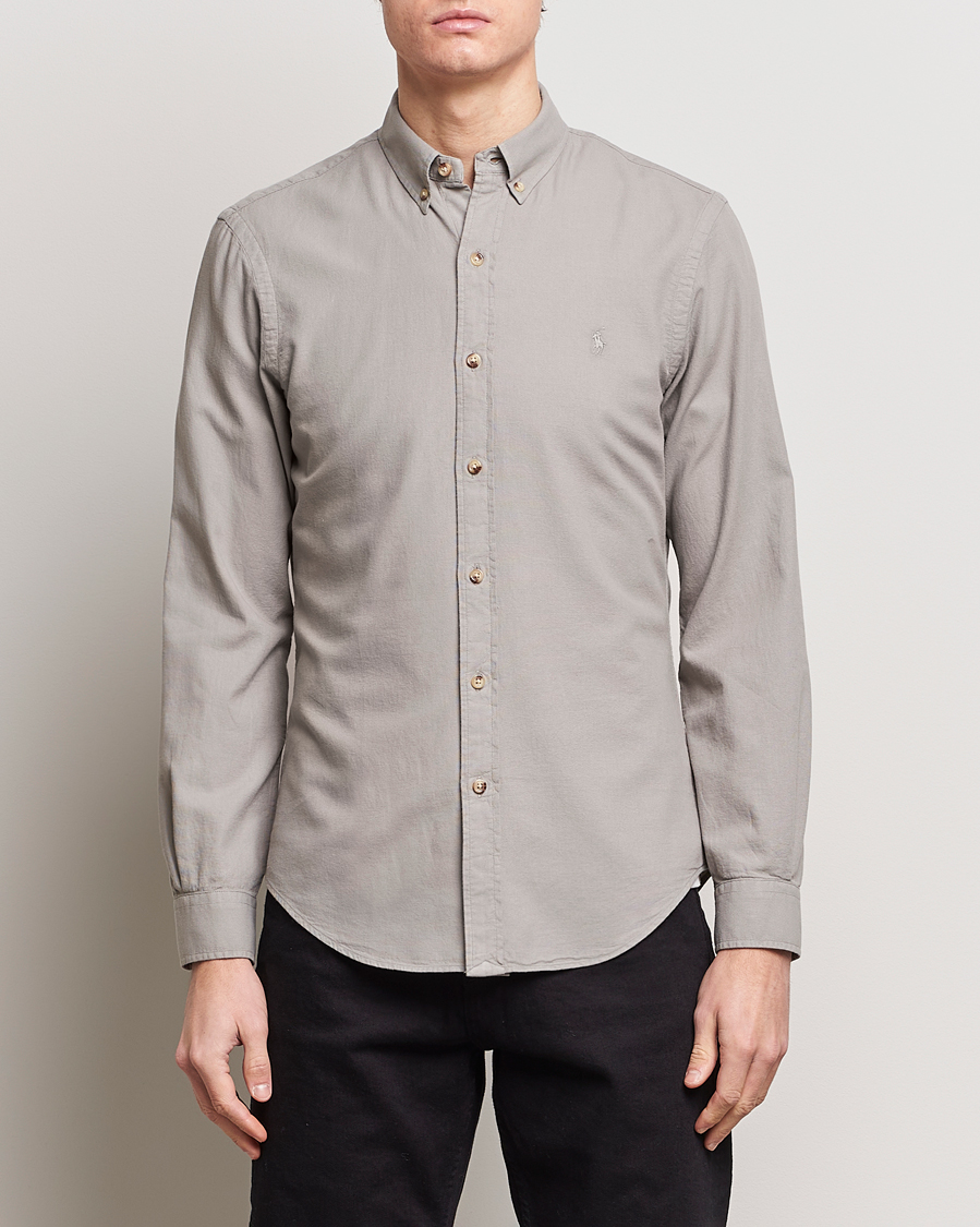 Homme | Chemises | Polo Ralph Lauren | Slim Fit Cotton Textured Shirt Grey Fog