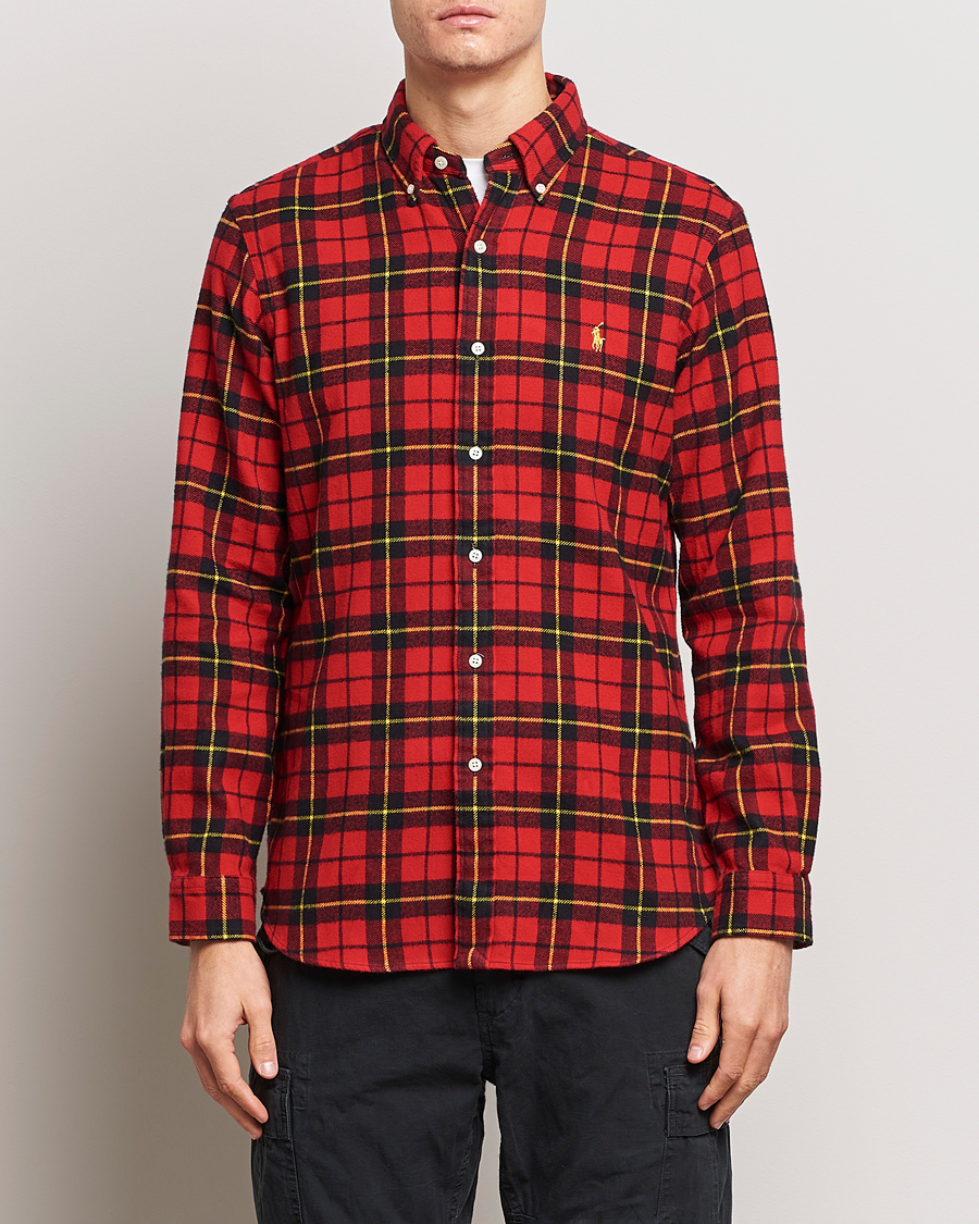 Homme | Chemises En Flanelle | Polo Ralph Lauren | Lunar New Year Flannel Checked Shirt Red/Black