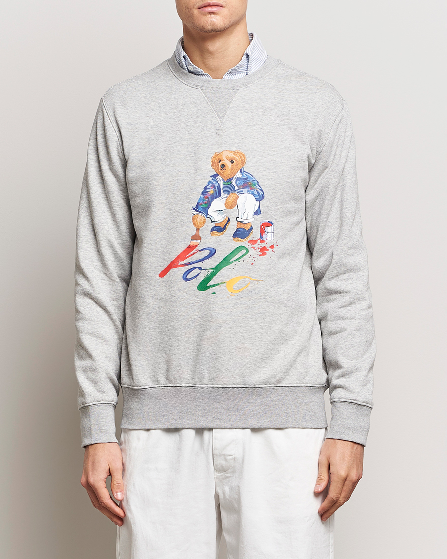 Homme | Sweat-shirts Gris | Polo Ralph Lauren | Printed Bear Crew Neck Sweatshirt Andover Heather