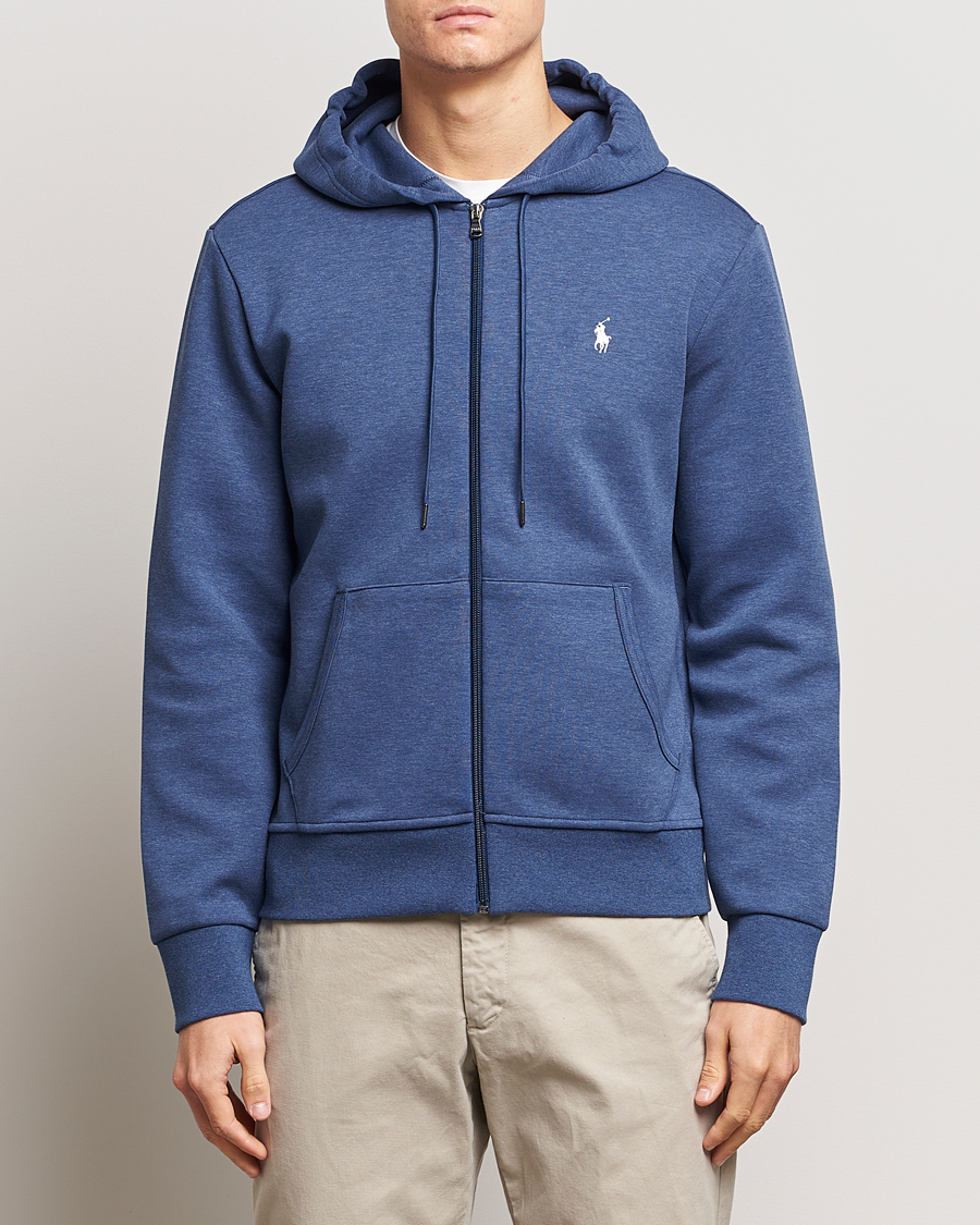 Homme | Soldes | Polo Ralph Lauren | Double Knitted Full-Zip Hoodie Blue Heather