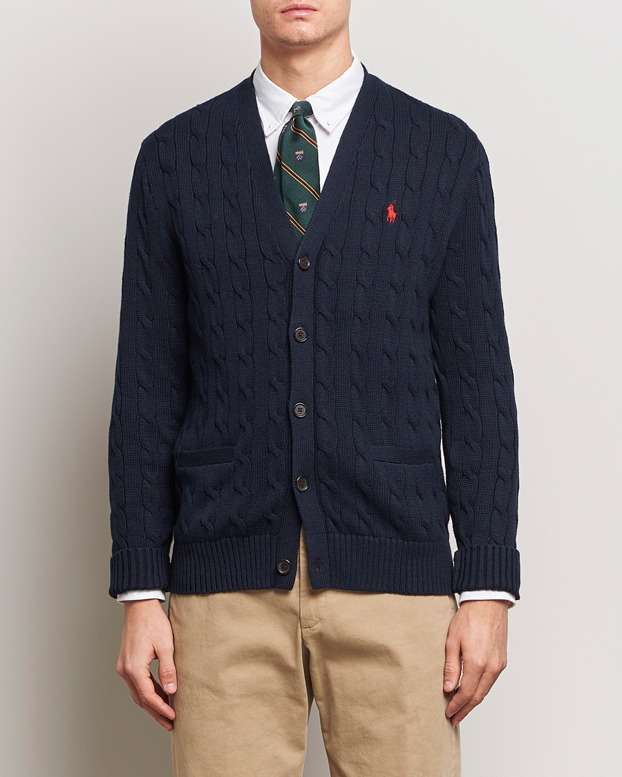 Homme | Soldes | Polo Ralph Lauren | Cotton Cable Cardigan Hunter Navy
