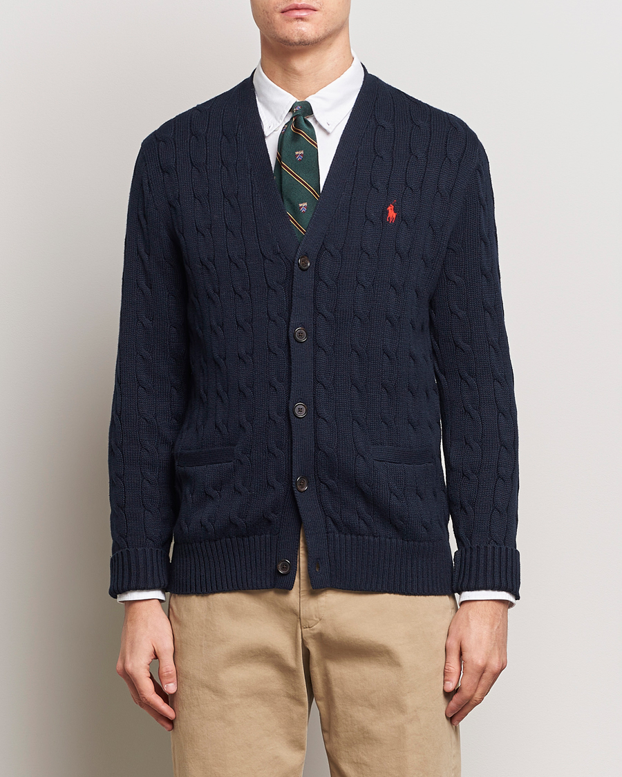 Homme | Pulls Et Tricots | Polo Ralph Lauren | Cotton Cable Cardigan Hunter Navy