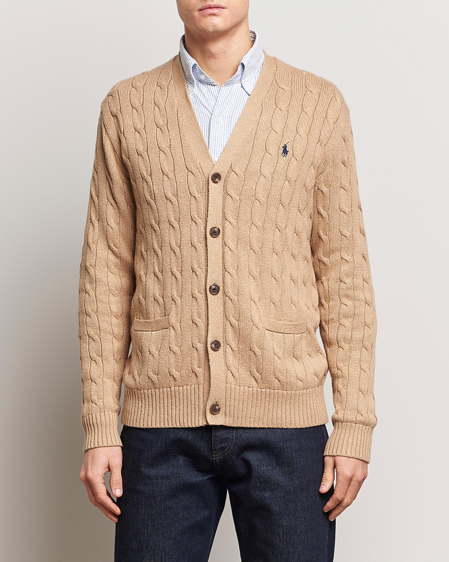 Homme | Soldes Vêtements | Polo Ralph Lauren | Cotton Cable Cardigan Camel Melange