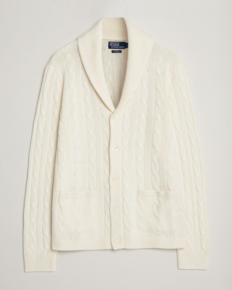 Homme | Pulls Et Tricots | Polo Ralph Lauren | Cashmere Cable Shawl Collar Cardigan Cream