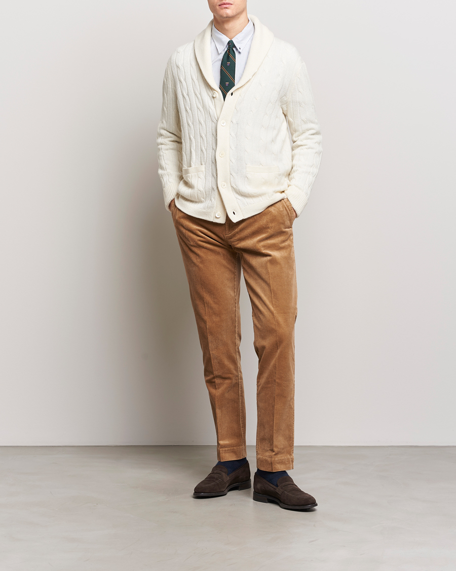 Homme | Pulls Et Tricots | Polo Ralph Lauren | Cashmere Cable Shawl Collar Cardigan Cream
