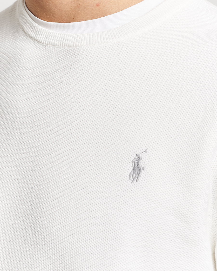 Homme | Pulls Et Tricots | Polo Ralph Lauren | Textured Cotton Crew Neck Sweater Deckwash White