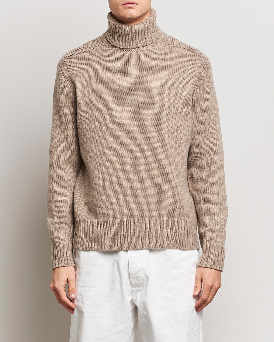 Homme |  | Polo Ralph Lauren | Wool/Cashmere Knitted Rollneck Oak Brown Heather