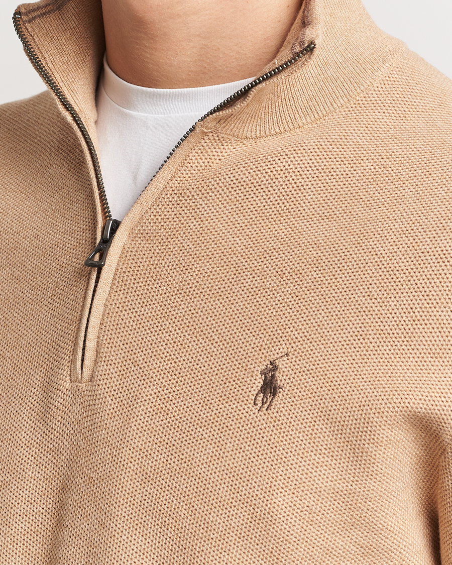 Homme | Pulls Et Tricots | Polo Ralph Lauren | Textured Half Zip Camel Melange