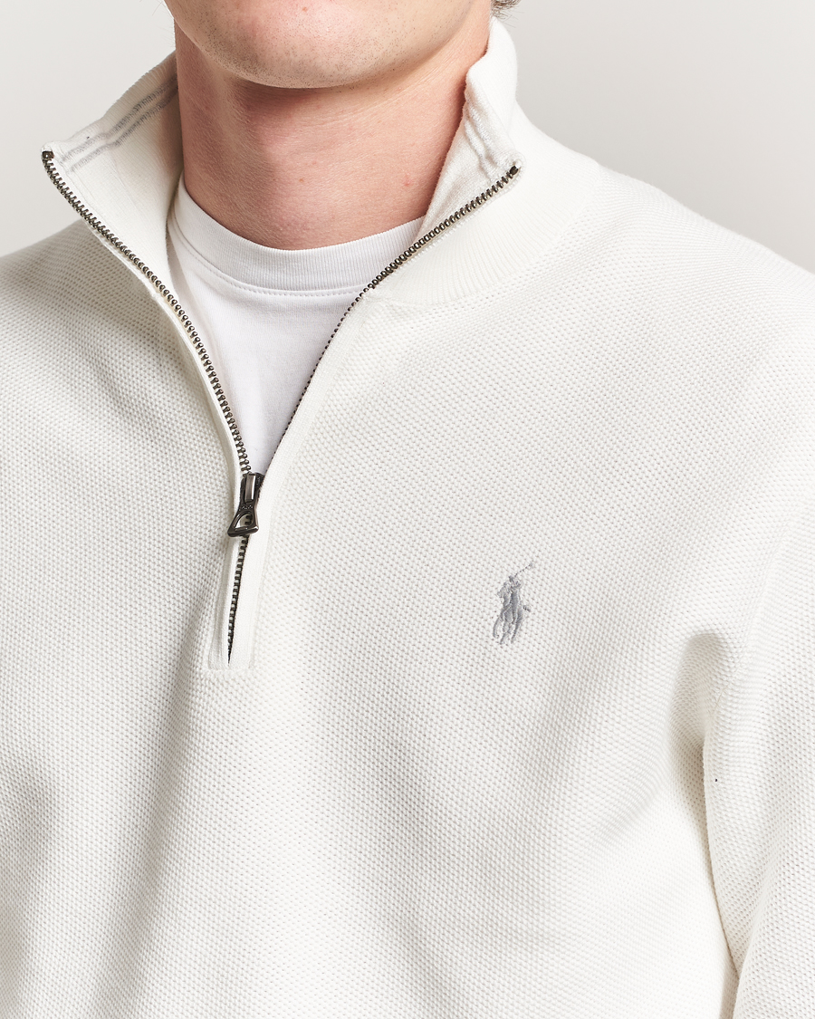 Polo Ralph Lauren Textured Half Zip Deckwash White - Acheter Polo