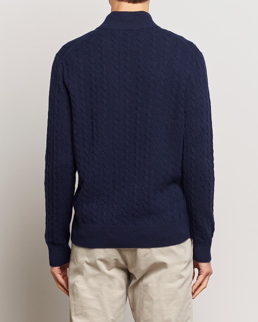 Homme | Pulls Et Tricots | Polo Ralph Lauren | Wool/Cotton Cable Half-Zip Hunter Navy