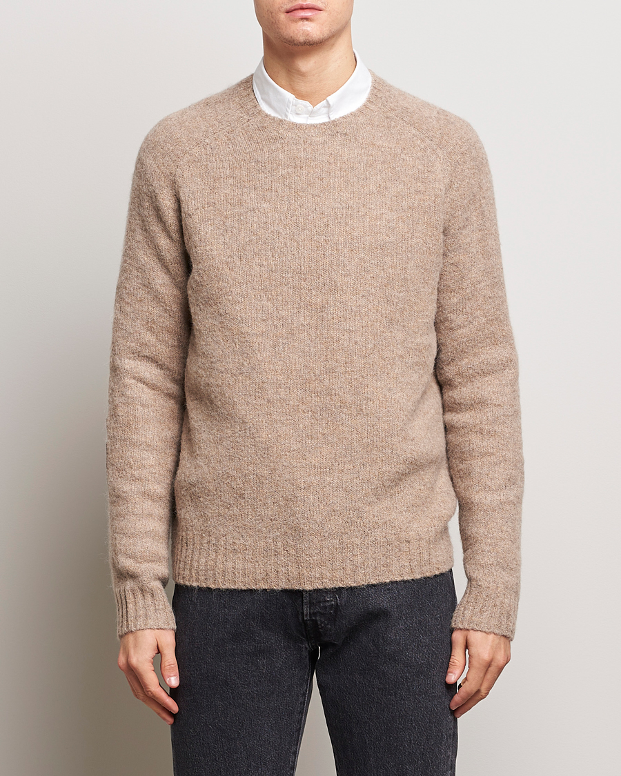 Homme | Soldes | Polo Ralph Lauren | Alpaca Knitted Crew Neck Sweater Oak Brown Heather