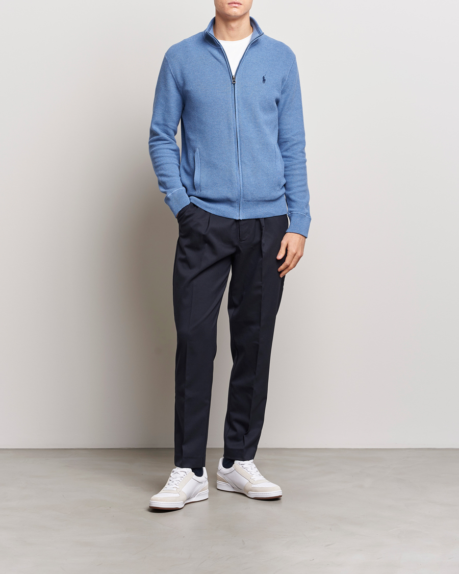Homme | Pulls Et Tricots | Polo Ralph Lauren | Textured Full-Zip Blue Stone Heather