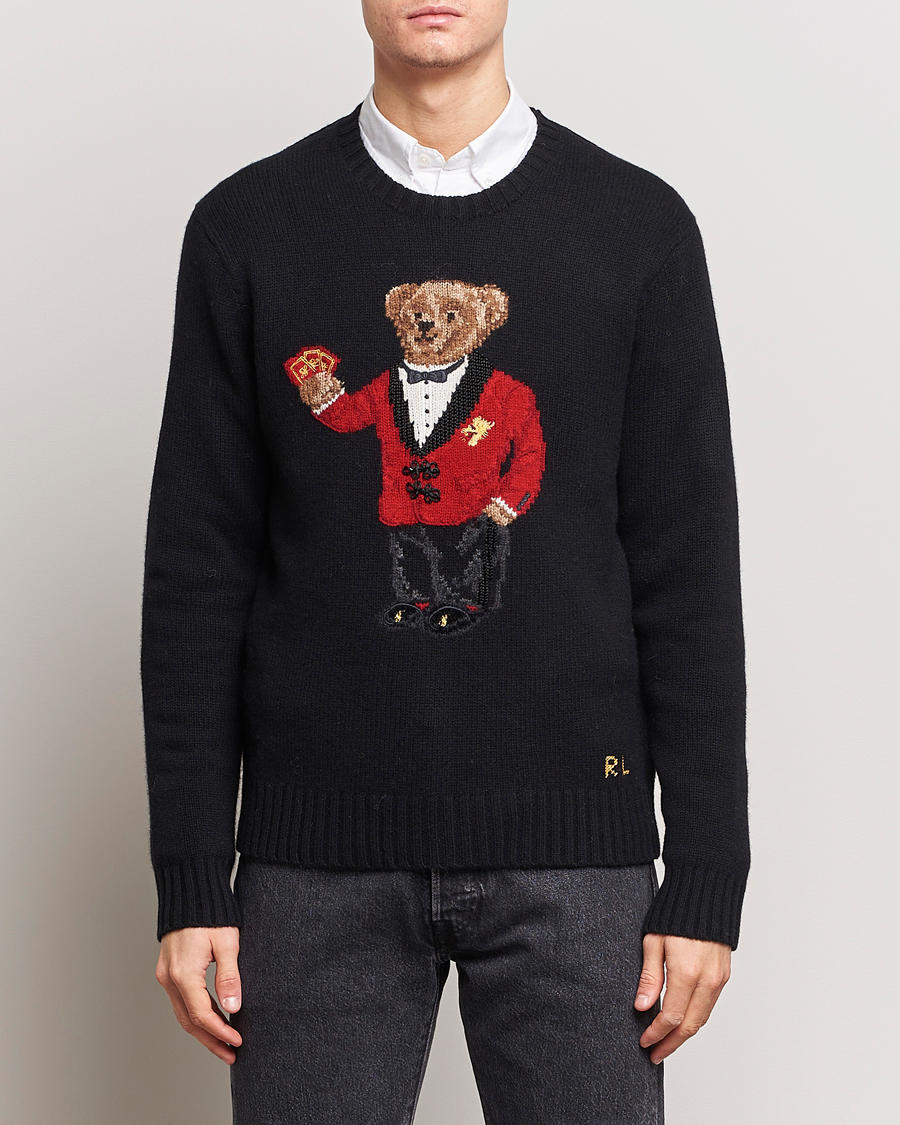 Men | Gifts | Polo Ralph Lauren | Lunar New Year Wool Knitted Bear Sweater Black