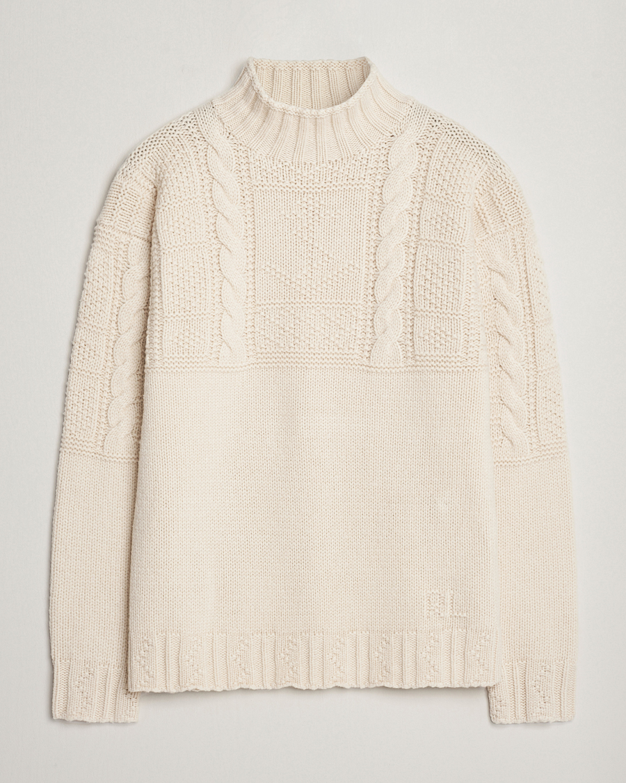 Homme | Pulls Et Tricots | Polo Ralph Lauren | Wool Knitted Aran Rollneck Cream