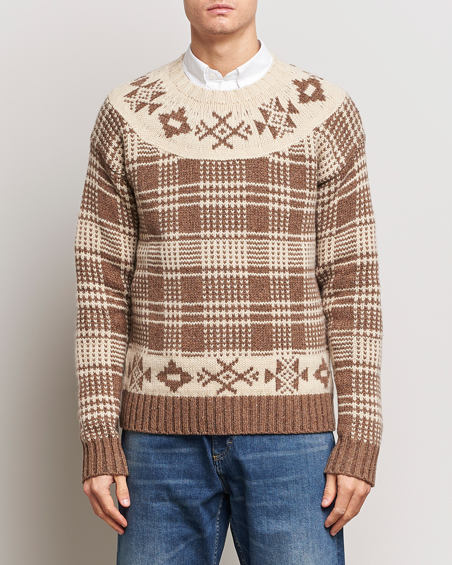 Homme | Pulls Tricotés | Polo Ralph Lauren | Wool Knitted Crew Neck Sweater Medium Brown