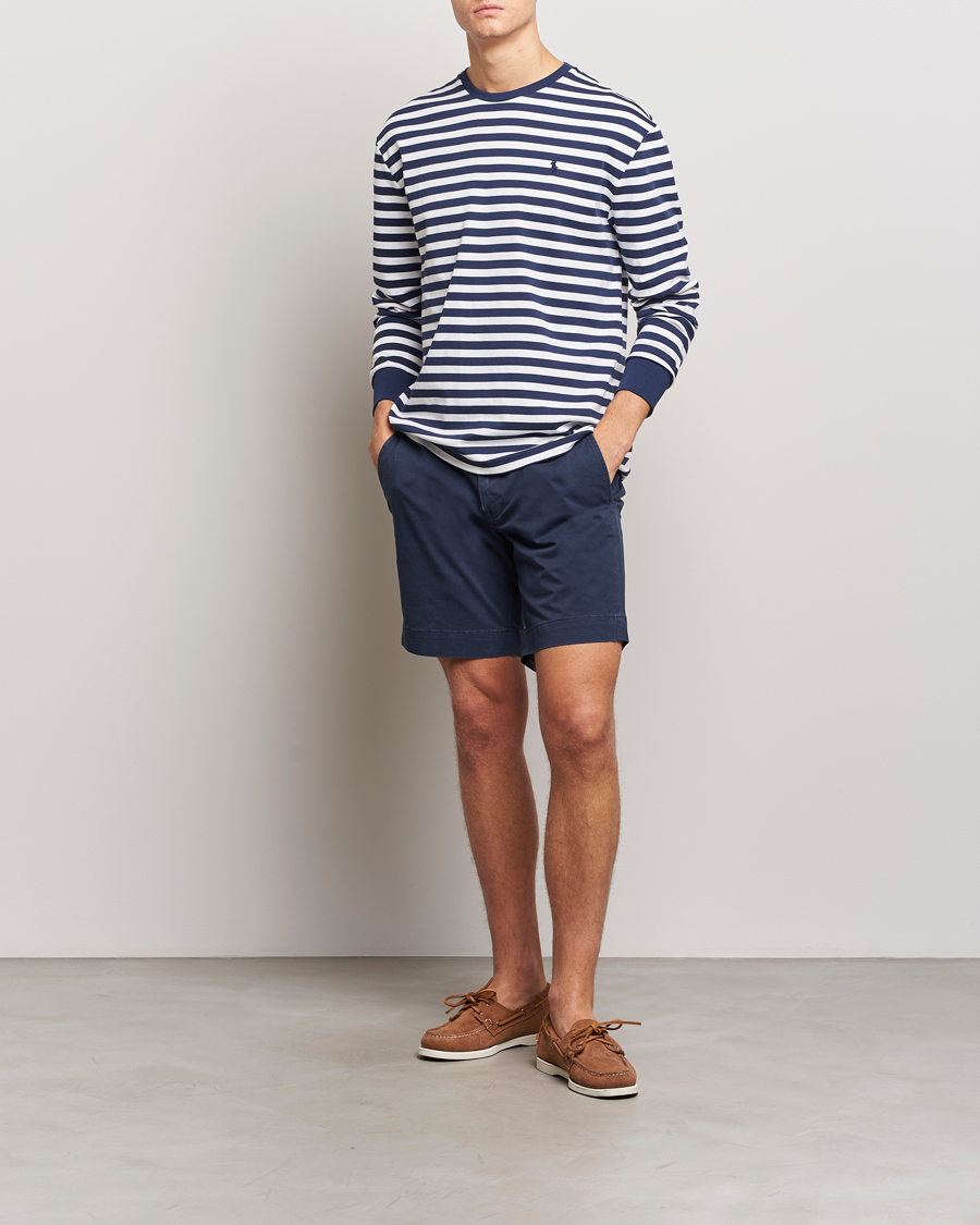 Homme | T-shirts | Polo Ralph Lauren | Striped Long Sleeve T-Shirt Refined Navy/White