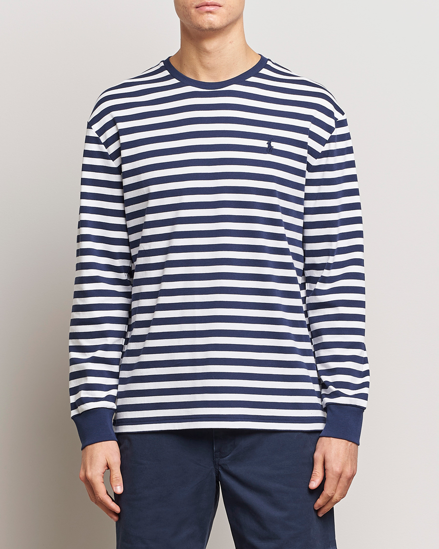 Homme | T-shirts À Manches Longues | Polo Ralph Lauren | Striped Long Sleeve T-Shirt Refined Navy/White